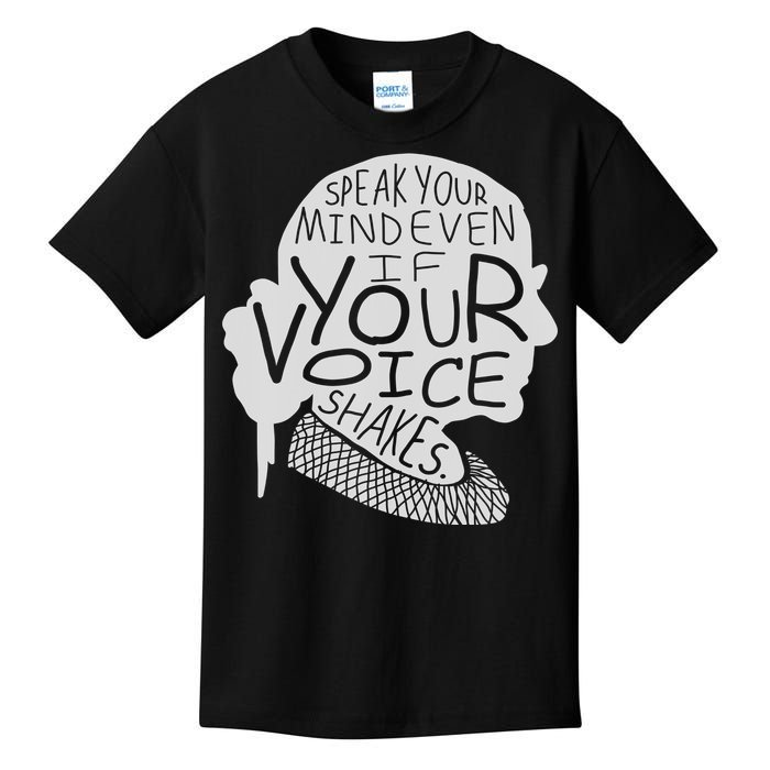 Speak Your Mind Even If Your Voice Shakes Kids T-Shirt