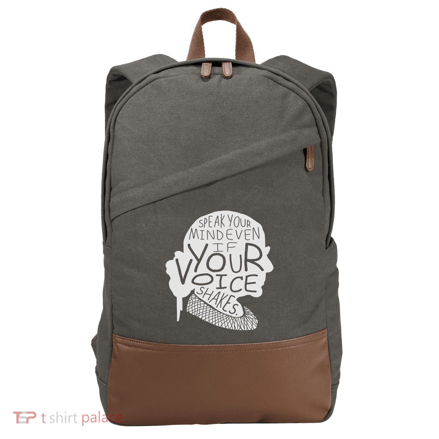 Speak Your Mind Even If Your Voice Shakes Cotton Canvas Backpack