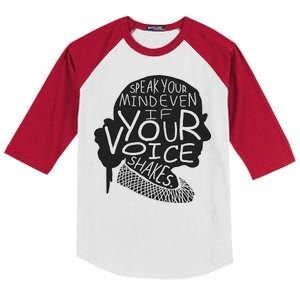 Speak Your Mind Even If Your Voice Shakes Kids Colorblock Raglan Jersey