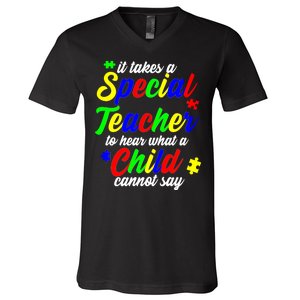 Special Autism Teacher  V-Neck T-Shirt