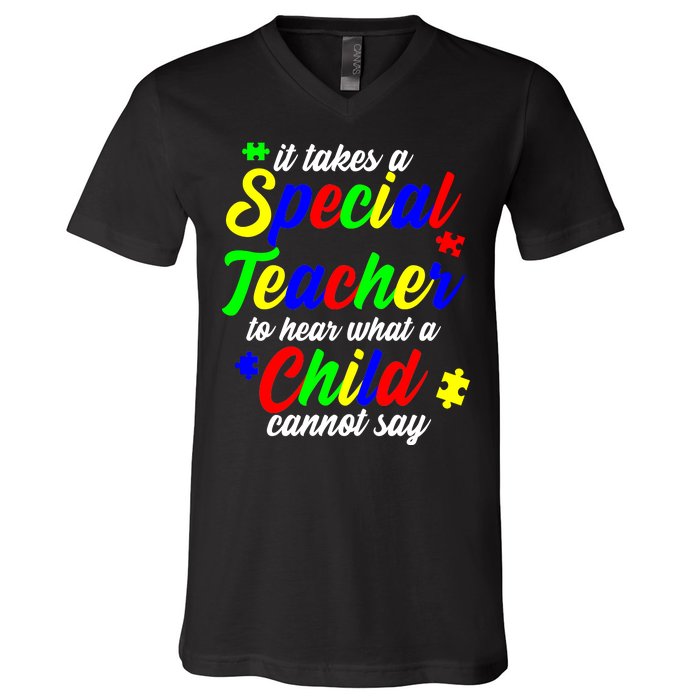 Special Autism Teacher  V-Neck T-Shirt