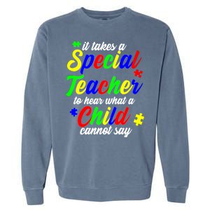 Special Autism Teacher  Garment-Dyed Sweatshirt