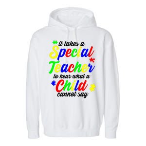 Special Autism Teacher  Garment-Dyed Fleece Hoodie