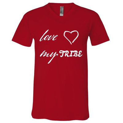 Special Needs Awareness Support Love My Tribe V-Neck T-Shirt