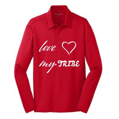 Special Needs Awareness Support Love My Tribe Silk Touch Performance Long Sleeve Polo