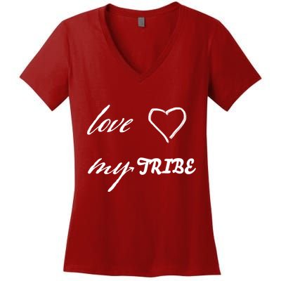 Special Needs Awareness Support Love My Tribe Women's V-Neck T-Shirt