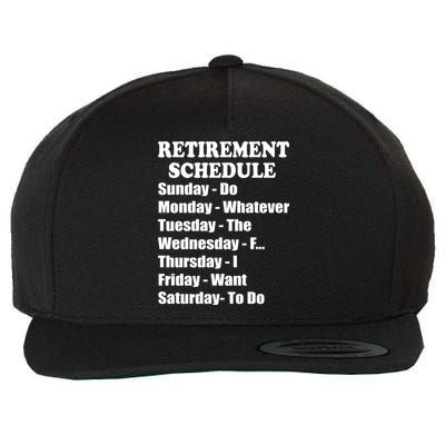 Special Retiree Gift - Funny Retirement Schedule  Wool Snapback Cap