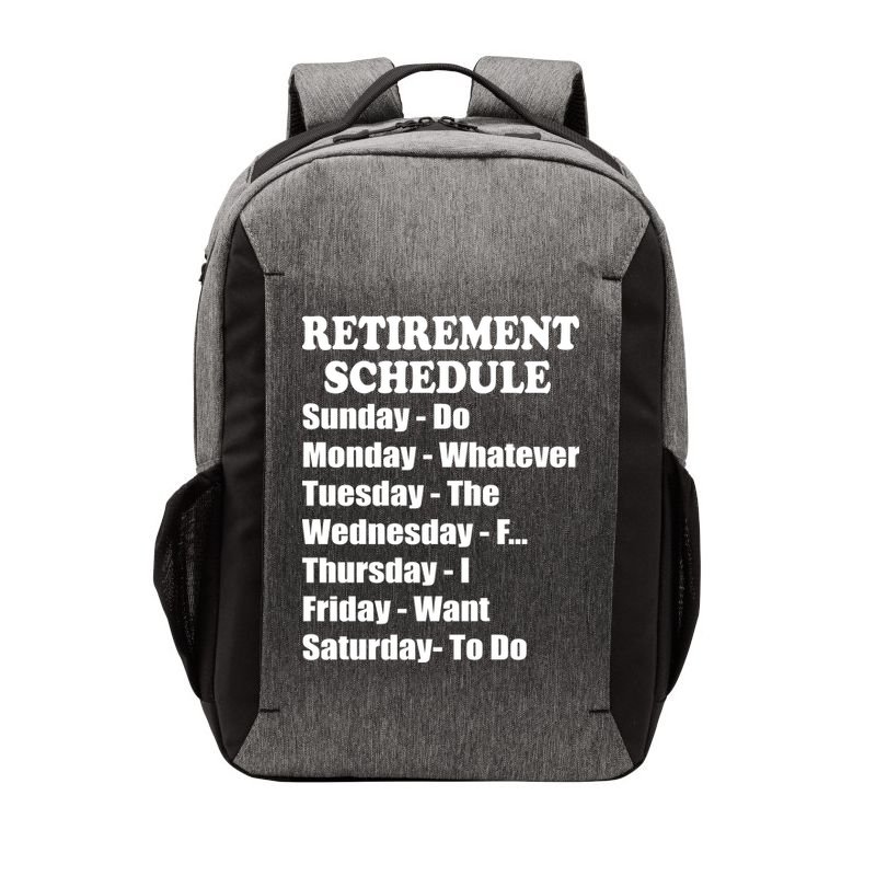 Special Retiree Gift - Funny Retirement Schedule  Vector Backpack