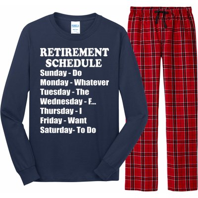 Special Retiree Gift - Funny Retirement Schedule  Long Sleeve Pajama Set