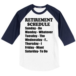 Special Retiree Gift - Funny Retirement Schedule  Baseball Sleeve Shirt