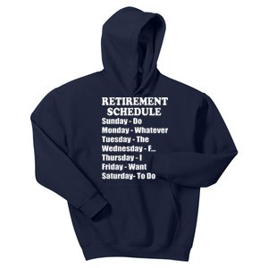 Special Retiree Gift - Funny Retirement Schedule  Kids Hoodie