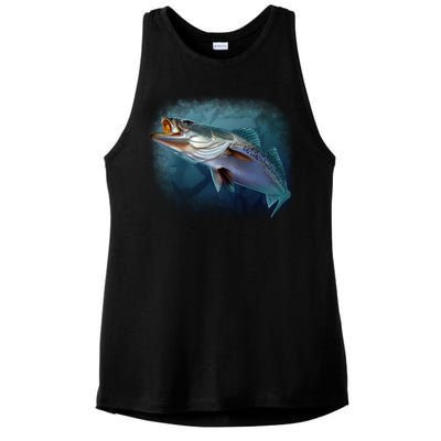 Speck Trout Fish Ladies PosiCharge Tri-Blend Wicking Tank