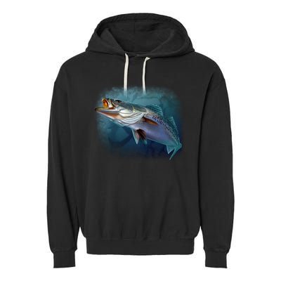 Speck Trout Fish Garment-Dyed Fleece Hoodie