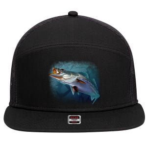 Speck Trout Fish 7 Panel Mesh Trucker Snapback Hat