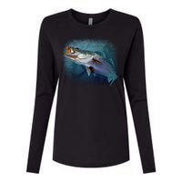 Speck Trout Fish Womens Cotton Relaxed Long Sleeve T-Shirt