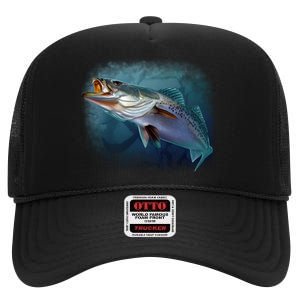 Speck Trout Fish High Crown Mesh Back Trucker Hat