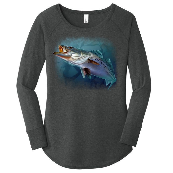 Speck Trout Fish Women's Perfect Tri Tunic Long Sleeve Shirt