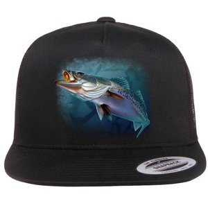 Speck Trout Fish Flat Bill Trucker Hat