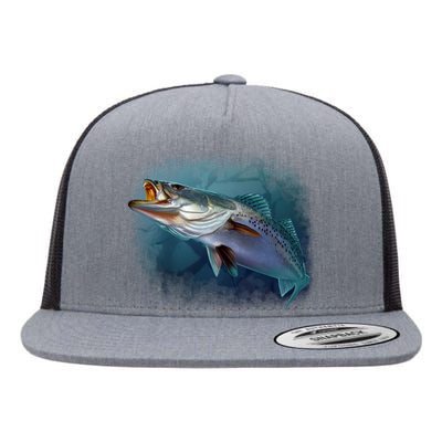 Speck Trout Fish Flat Bill Trucker Hat