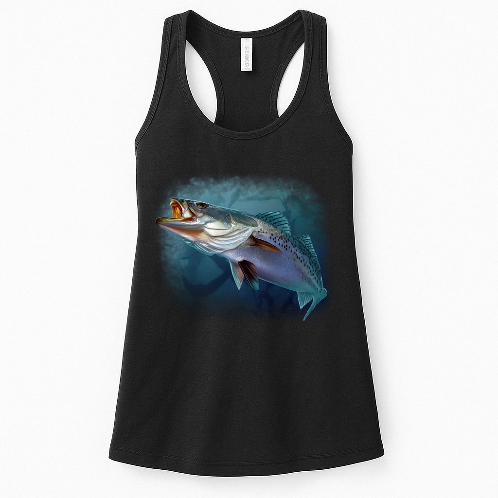Speck Trout Fish Womens Tank Top