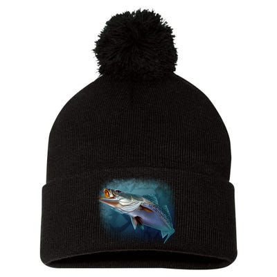 Speck Trout Fish Pom Pom 12in Knit Beanie