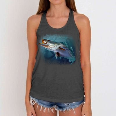 Speck Trout Fish Women's Knotted Racerback Tank