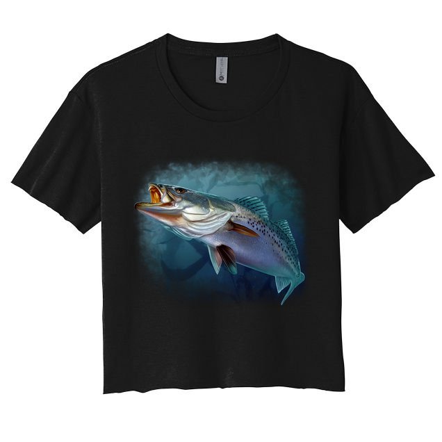 Speck Trout Fish Crop Top