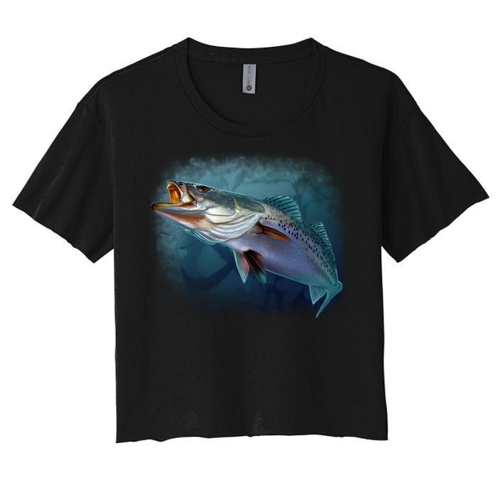 Speck Trout Fish Women's Crop Top Tee