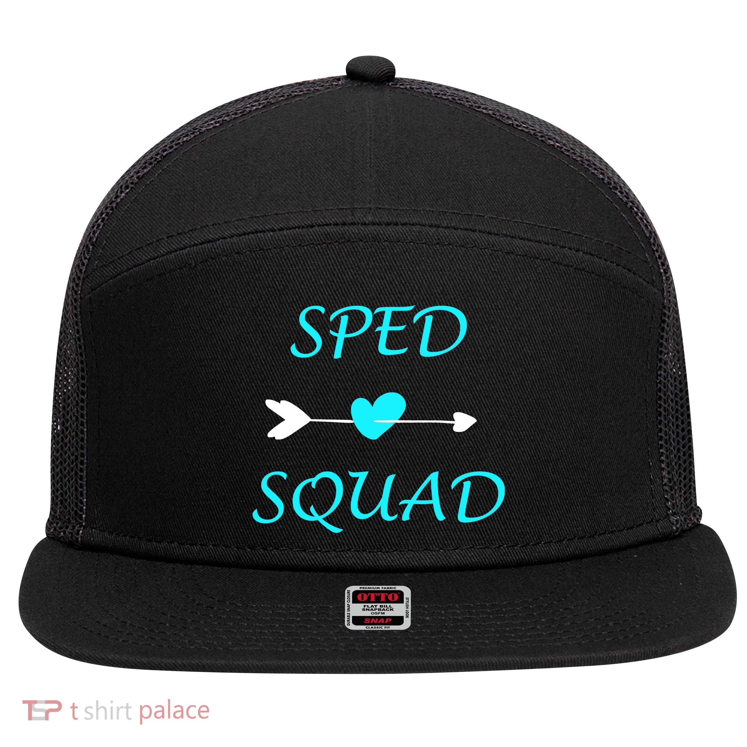 Sped Squad Special Education Teacher 7 Panel Mesh Trucker Snapback Hat