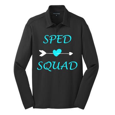 Sped Squad Special Education Teacher Silk Touch Performance Long Sleeve Polo