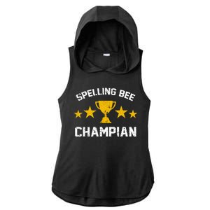 Spelling Bee Champian Funny Ladies PosiCharge Tri-Blend Wicking Draft Hoodie Tank