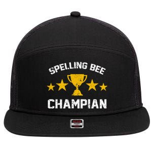 Spelling Bee Champian Funny 7 Panel Mesh Trucker Snapback Hat