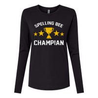 Spelling Bee Champian Funny Womens Cotton Relaxed Long Sleeve T-Shirt