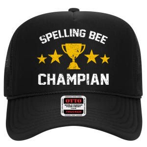 Spelling Bee Champian Funny High Crown Mesh Back Trucker Hat