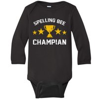 Spelling Bee Champian Funny Baby Long Sleeve Bodysuit