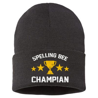 Spelling Bee Champian Funny Sustainable Knit Beanie