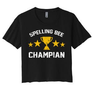 Spelling Bee Champian Funny Women's Crop Top Tee