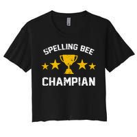 Spelling Bee Champian Funny Women's Crop Top Tee