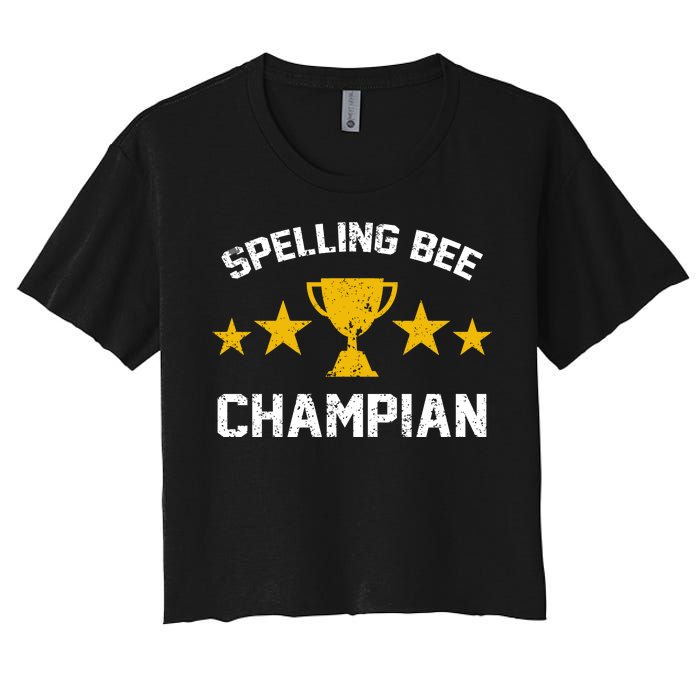 Spelling Bee Champian Funny Women's Crop Top Tee