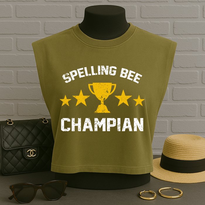 Spelling Bee Champian Funny Garment-Dyed Women's Muscle Tee