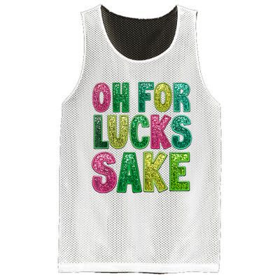 St. PatrickS Funny Oh For Lucks Sake Clover Printed Mesh Reversible Basketball Jersey Tank