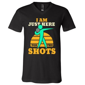 Shot Put Funny Here For The Shots Sport Shot Putter V-Neck T-Shirt