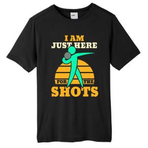 Shot Put Funny Here For The Shots Sport Shot Putter Tall Fusion ChromaSoft Performance T-Shirt