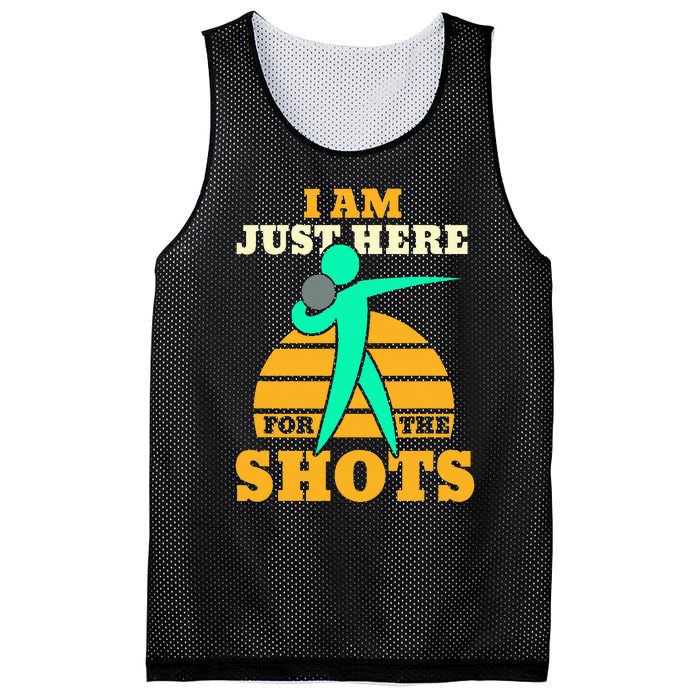 Shot Put Funny Here For The Shots Sport Shot Putter Mesh Reversible Basketball Jersey Tank