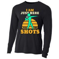 Shot Put Funny Here For The Shots Sport Shot Putter Cooling Performance Long Sleeve Crew