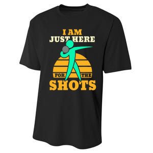 Shot Put Funny Here For The Shots Sport Shot Putter Performance Sprint T-Shirt