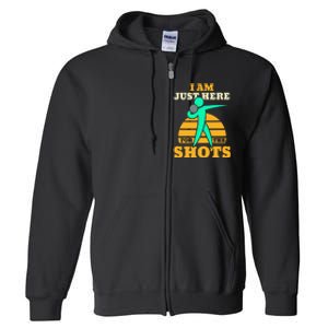 Shot Put Funny Here For The Shots Sport Shot Putter Full Zip Hoodie