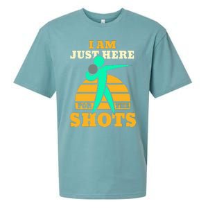 Shot Put Funny Here For The Shots Sport Shot Putter Sueded Cloud Jersey T-Shirt