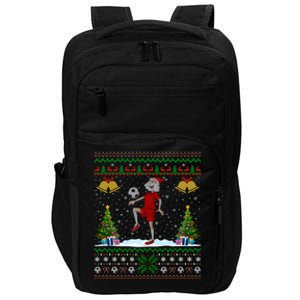 Santa Playing Football Xmas Gift Ugly Soccer Christmas Meaningful Gift Impact Tech Backpack