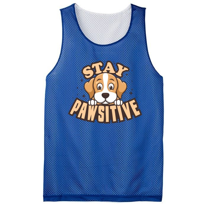 Stay Pawsitive Funny Dog Mom And Dad Love Dog Lover Great Gift Mesh Reversible Basketball Jersey Tank